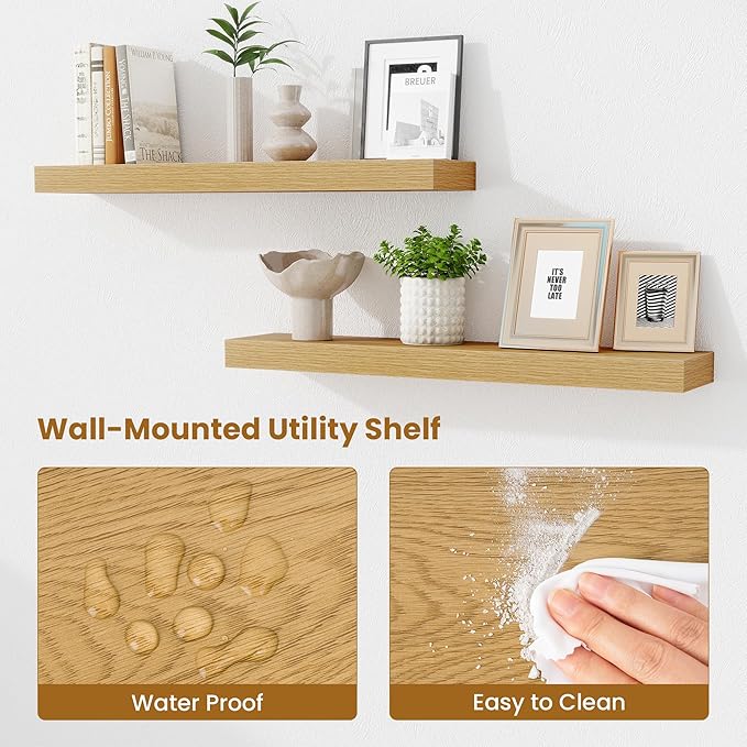 Fun Memories Bathroom Shelves 32 Inch Long Set of 2, Floating Shelves - Image 4
