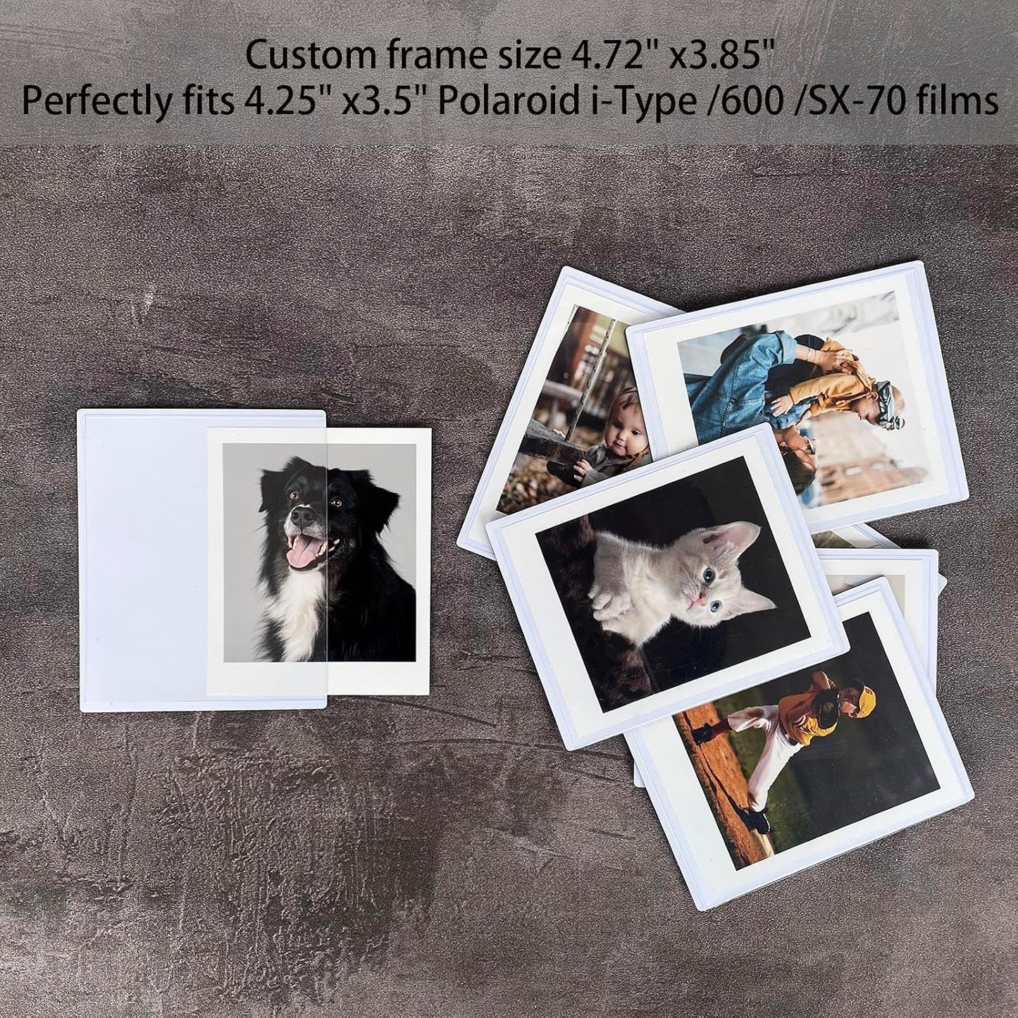 3.5x4.25” Magnetic Polaroid Picture Frame, Fridge Magnet Frame for Polaroid Now i-Type/600/SX-70/OneStep+/Instax Wide Square 300/200/210 Films, Instant Film Display,10 Pack