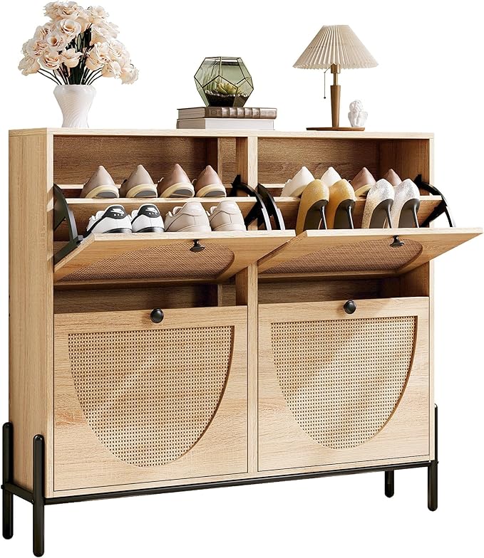 IRONCK Rattan Shoe Cabinet Storage by IRONCK