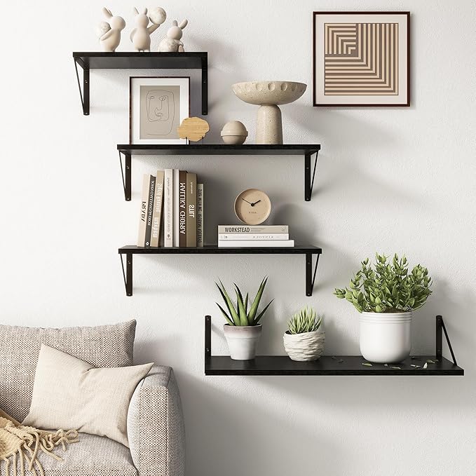 Deep Black Floating Shelves for Wall, 10 Inch Deep Floating Shelf - Image 6