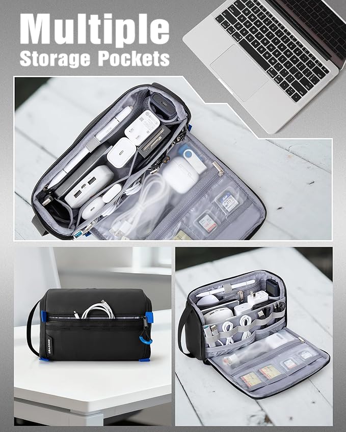 Electronics Organizer Travel Case, Water Resistant Tech Bag Charger Pouch - Image 2