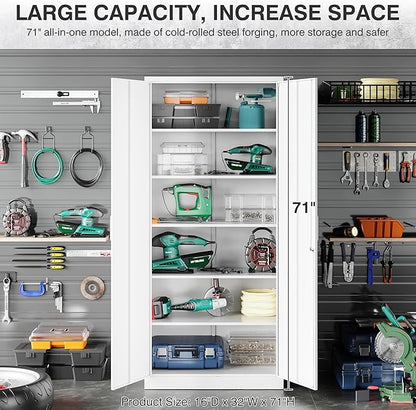 White Metal Storage Cabinet - Image 9