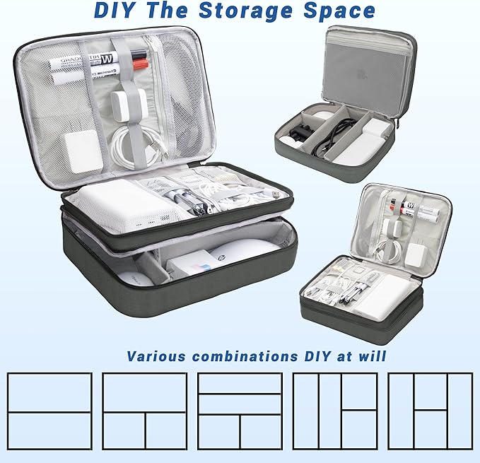 Electronics Organizer, Travel Cord Organizer Pouch, Portable Cable Organizer - Image 7