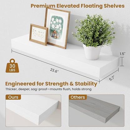 Fun Memories Floating Shelves Set of 2, 24 Inch Floating Shelves - Image 2