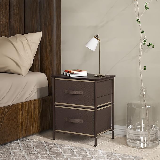 SIMPLE HOUSEWARE 2 Tier Night Stands Dresser - Image 4