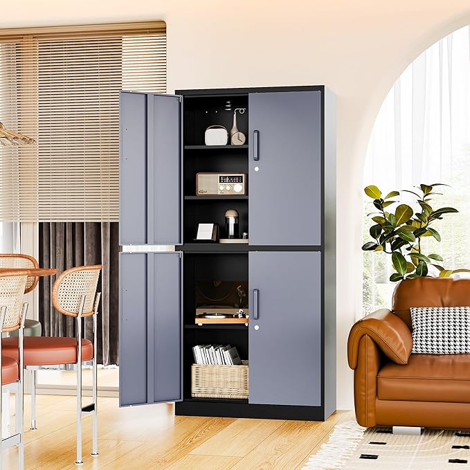 71” Metal Storage Cabinet-Lockable File Garage Tool Cabinets - Image 5