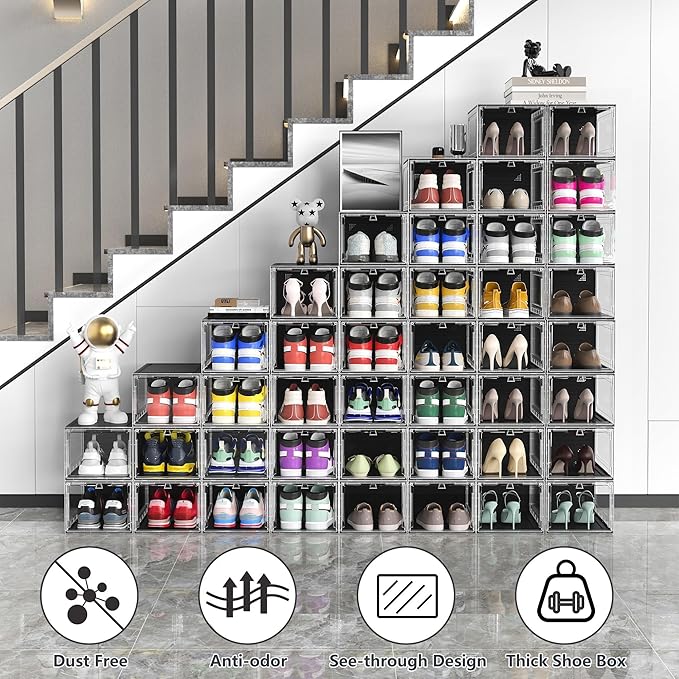 10 Pack Hard Sturdy Thickened Rigid XX Large Shoe Storage Organizer - Image 2
