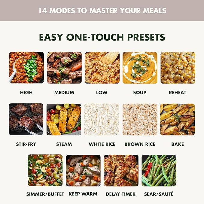 GreenPan Elite 14-in-1 Programmable 6QT Electric Slow Cooker, Dishwasher Safe - Image 5