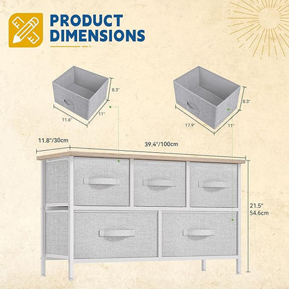 DWVO 5 Dresser for Bedroom, Storage Dresser - Image 3