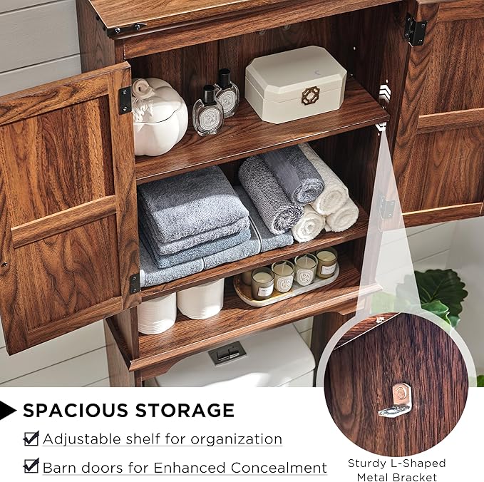 ACCOHOHO Over The Toilet Storage Cabinet, Farmhouse Bathroom Cabinet - Image 4