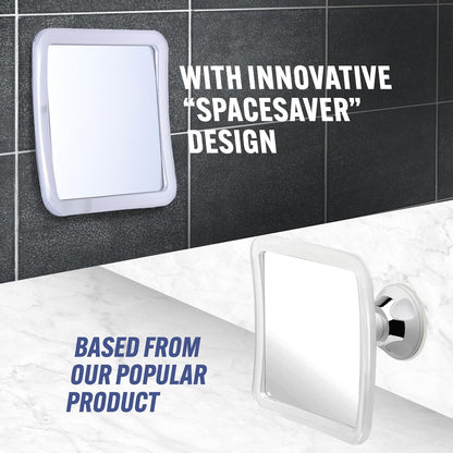 Small Travel Fogless Shower Mirror for Shaving, 5.3" x 5.3" | Built for Everyday Durability: Shatterproof Stick On Shave Mirror for Bathroom - Triple Suction Cups, Compact, & Anti-Fog
