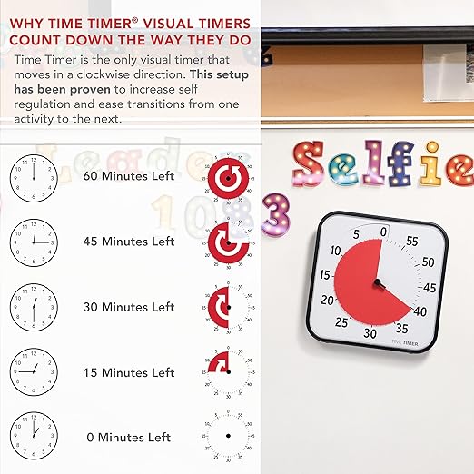 TIME TIMER 12 inch Visual Timer 60 Minute Kids Desk Countdown Clock - Image 4