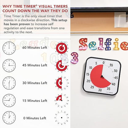 TIME TIMER 12 inch Visual Timer 60 Minute Kids Desk Countdown Clock - Image 4