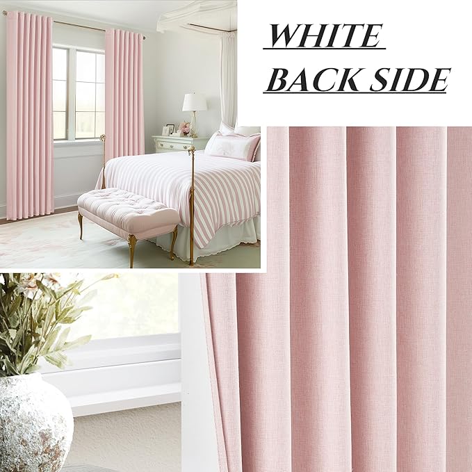 100 Inch Long Baby Pink Curtains 2 Panels Set - Image 6