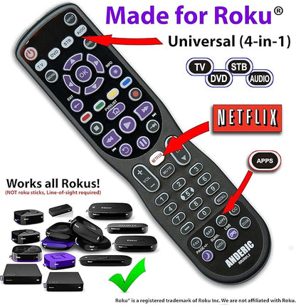 Universal 4-Device Fit for Roku Streaming Player/TV Remote Control - Image 4
