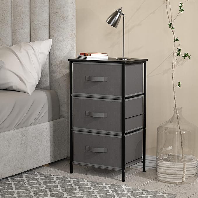 Simple Houseware 3 Drawer Nightstand Dresser - Image 2