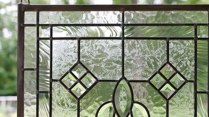 All clear beveled glass hanging window Panel 16"x24"