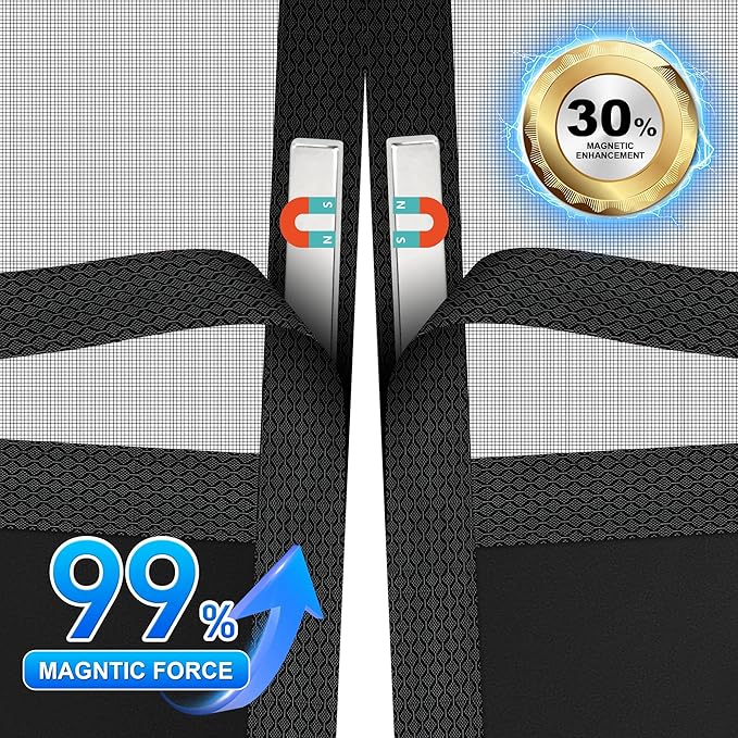 Magnetic Screen Door 72"x80" Blackout – Privacy Protection, Powerful Magnets - Image 3