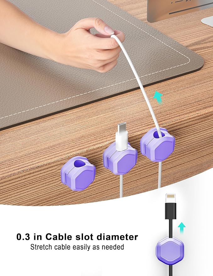 Cord Organizer - Cord Holder for Nightstand - Cable Clips - Cord Holder - Image 2