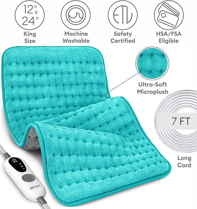 GENIANI Electric Heating Pad for Back Pain & Cramps Relief, Electric Throw - Image 7