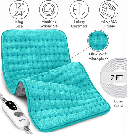 GENIANI Electric Heating Pad for Back Pain & Cramps Relief, Electric Throw - Image 7