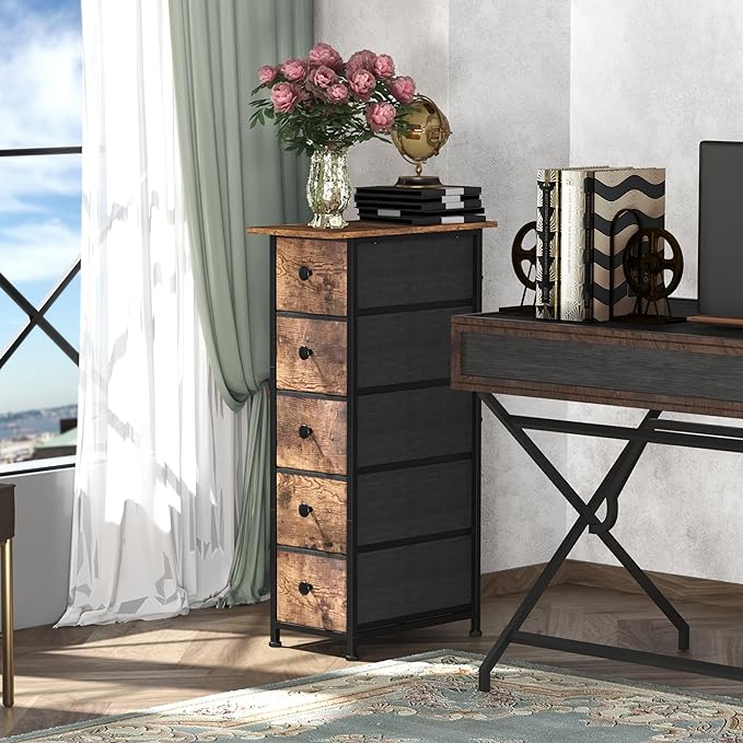 GiftGo Narrow Dresser Vertical Slim Dresser Chest of Drawers Skinny Storage - Image 6