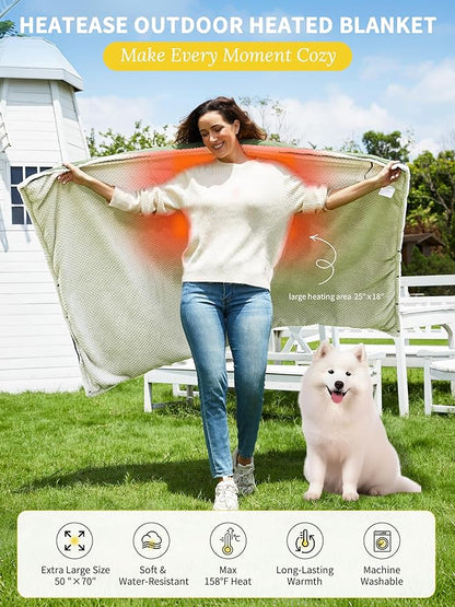 Heated Blanket Battery Operated, 12V Portable Wearable Heated Shawl Poncho - Image 2