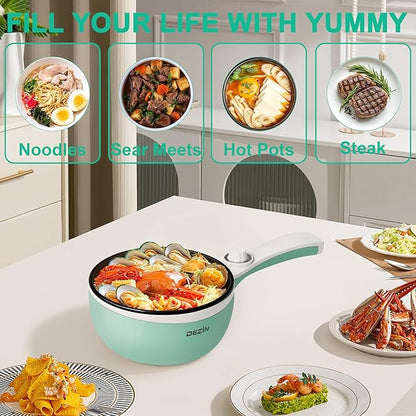 Dezin Hot Pot Electric Upgraded, Non-Stick Sauté Pan, Rapid Noodles Electric Pot - Image 6