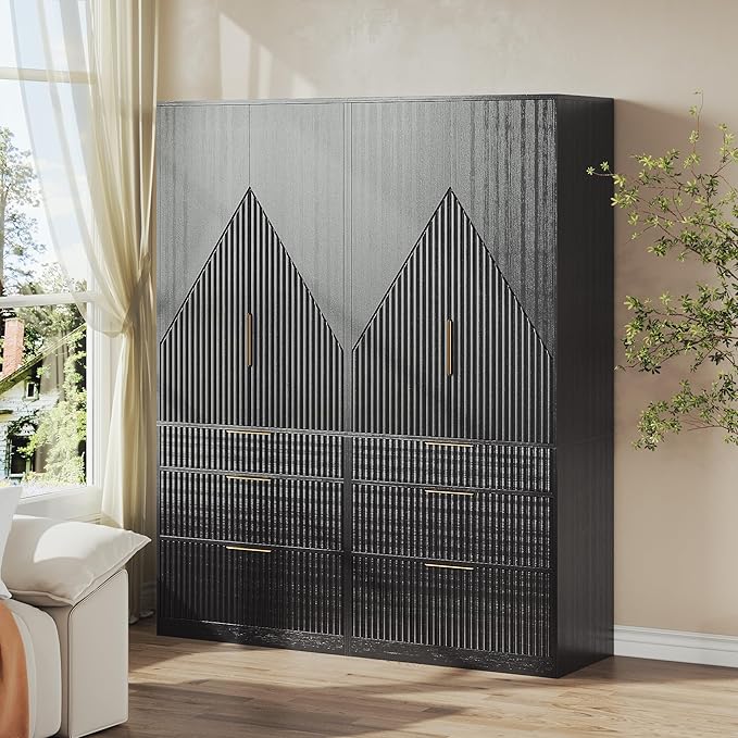 71.7" Wardrobe Armoire Wooden Closet - Image 7