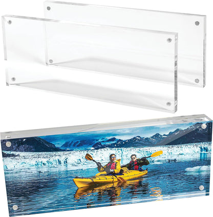 Mammoth DuraClear 4x10 Acrylic Frame - Frameless Panoramic Photo & License Display - Sleek, Modern Design for Elegant Decor