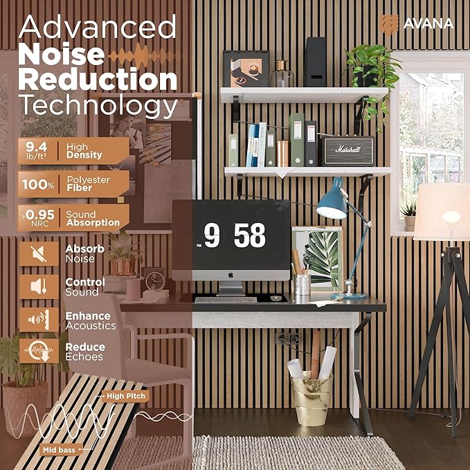 Avana Modern Acoustic Wood Wall Panels – 47.2 X 12.6 Inch White Oak Acoustic - Image 6