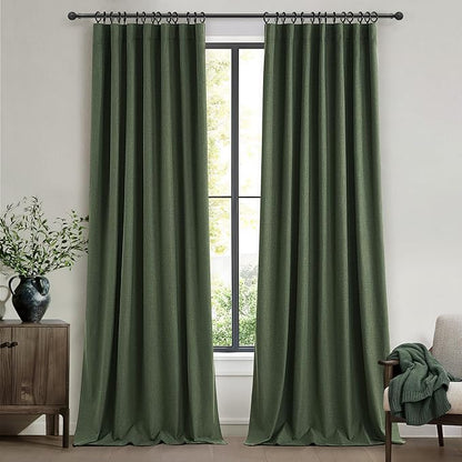 Dark Green Curtains 84 Inches Long by QJMYDECO