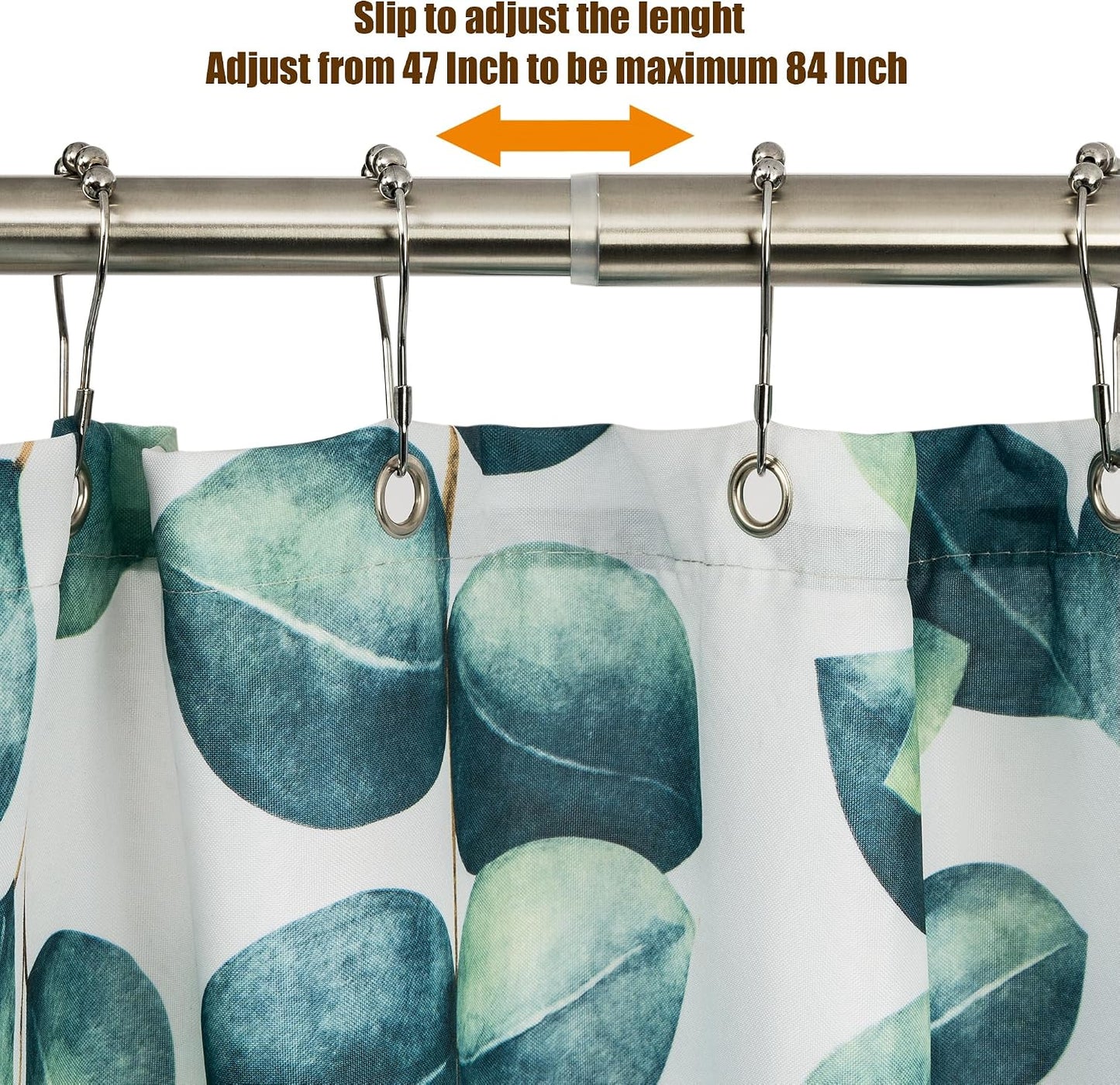 Heavy Duty Shower Rod, Adjustable Shower Curtain Rod, Expandable 47-84 Inch, Permanent Mount Shower Rod, Never Rust Stainless Steel For Window Curtain and Closet, Brushed Nickel