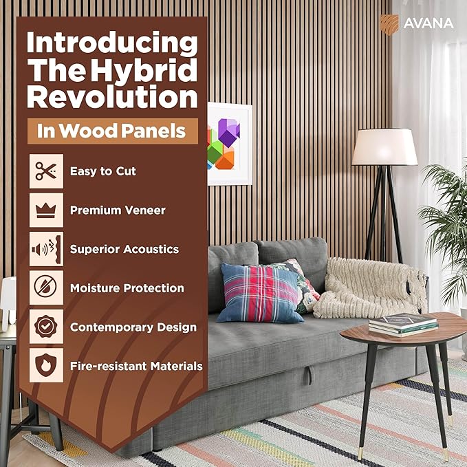 Avana Acoustic Wood Wall Panels – 94.4 X 12.6 Inch White Oak Acoustic Panels 2 - Image 2