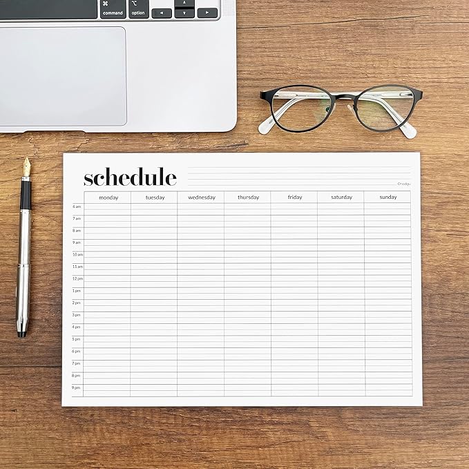 Weekly Schedule Pad, Tear Off Undated Weekly Planner Notepad, A4 Size, Premium - Image 3