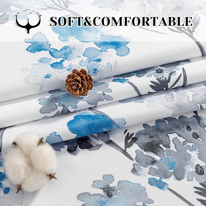 MYSKY HOME Living Room Curtains 84 inches Long Floral Curtains Light Filtering - Image 5