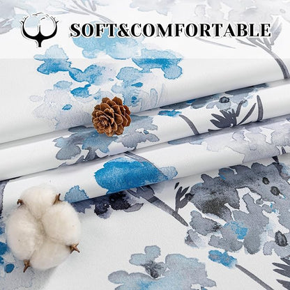 MYSKY HOME Living Room Curtains 84 inches Long Floral Curtains Light Filtering - Image 5
