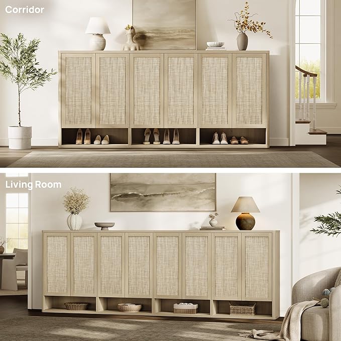 SICOTAS Rattan Shoe Storage Cabinet - Image 4