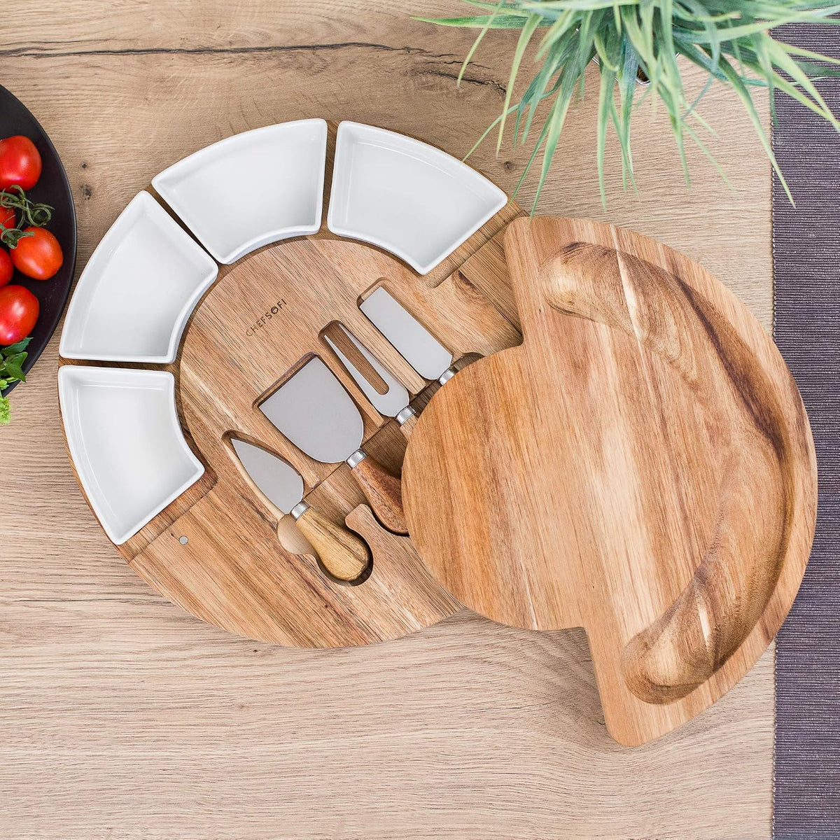 ChefSofi Charcuterie Board Set and Cheese Serving Platter - Made from Acacia ...