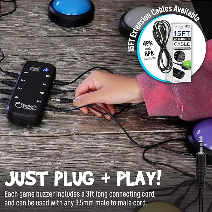 Teacher's Choice Light Up Game Buzzer System, Displays The Winning Player Loud - Image 3