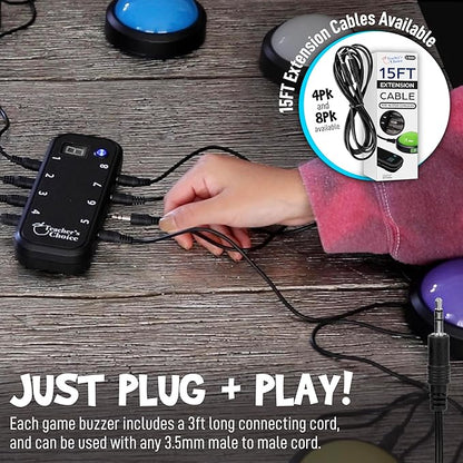 Teacher's Choice Light Up Game Buzzer System, Displays The Winning Player Loud - Image 3