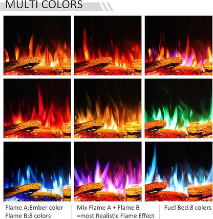 LegendFlame 43" W Smart Build in Electric Fireplace Insert, 1-2-3 Sided View - Image 4