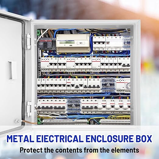 Outdoor Electrical Box 12 x 12 x 8''D NEMA 4X Enclosure Steel Box, Waterproof & - Image 2