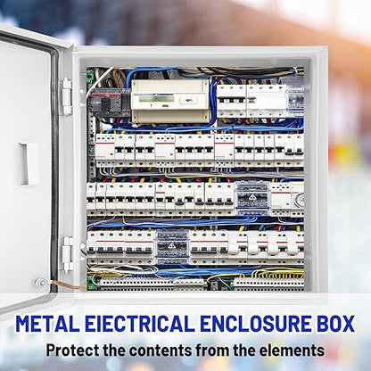 Outdoor Electrical Box 12 x 12 x 8''D NEMA 4X Enclosure Steel Box, Waterproof & - Image 2