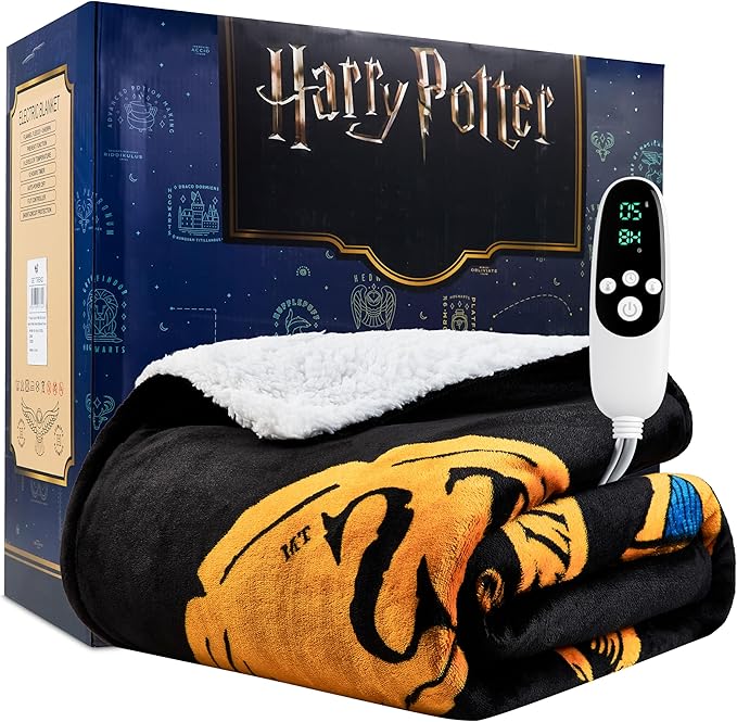 Harry Potter Gifts Heated Blanket Electric, Twin Size Luxurious Fleece Weighted by GetTrend
