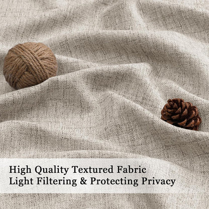 Linen Valances for Windows 1 Pcs, Light Filtering Textured Farmhouse Short Small Valance Curtains for Bathroom Basement Living Room Bedroom, Rod Pocket Half Curtains Over Sink, 60Wx14L Inch