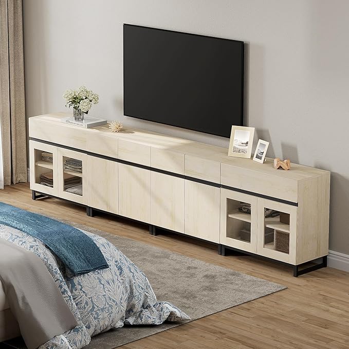 WAMPAT Modern TV Stand for TVs up to 120 inch, 4 in 1 TV Console - Image 5