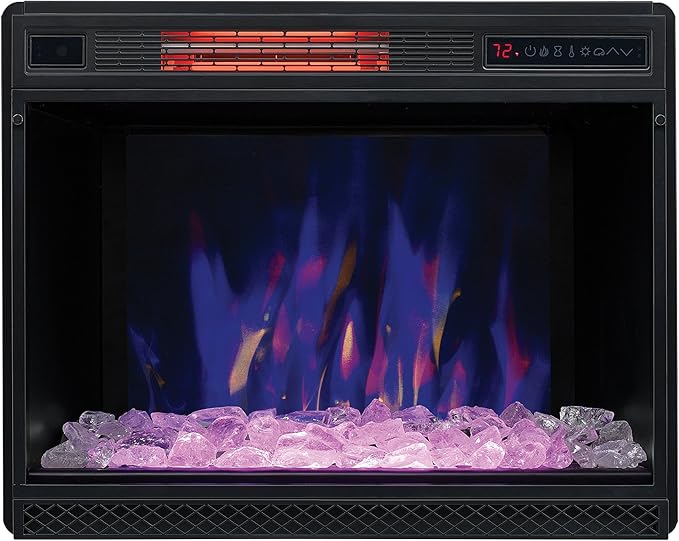 ClassicFlame 28" 3D Infrared Quartz Fireplace Insert Plug and Safer Sensor - Image 4