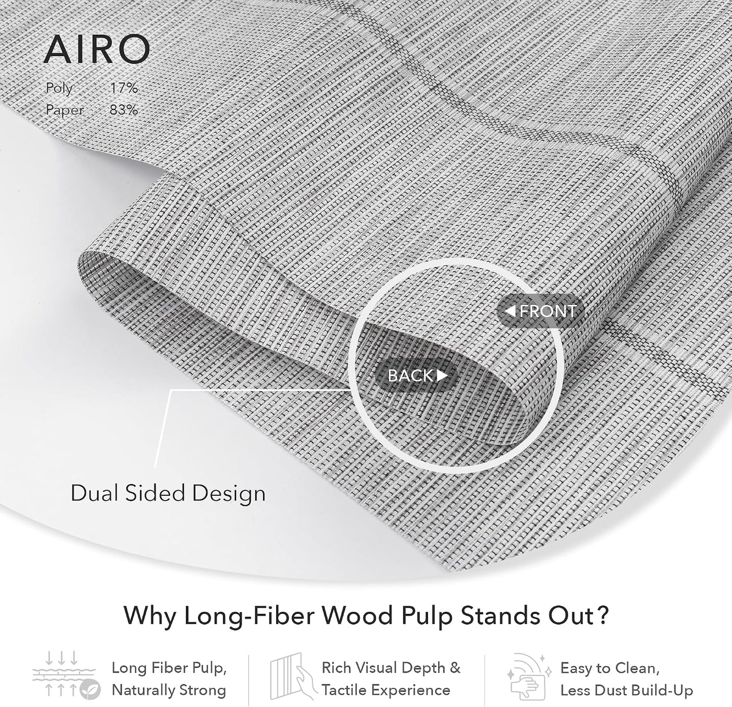Panel Blinds Room Divider 45.8"-86" x 96", Airo | Fabric Panel Room Dividers for Sliding Glass and Closet Doors with Adjustable Track and Trimmable Panels