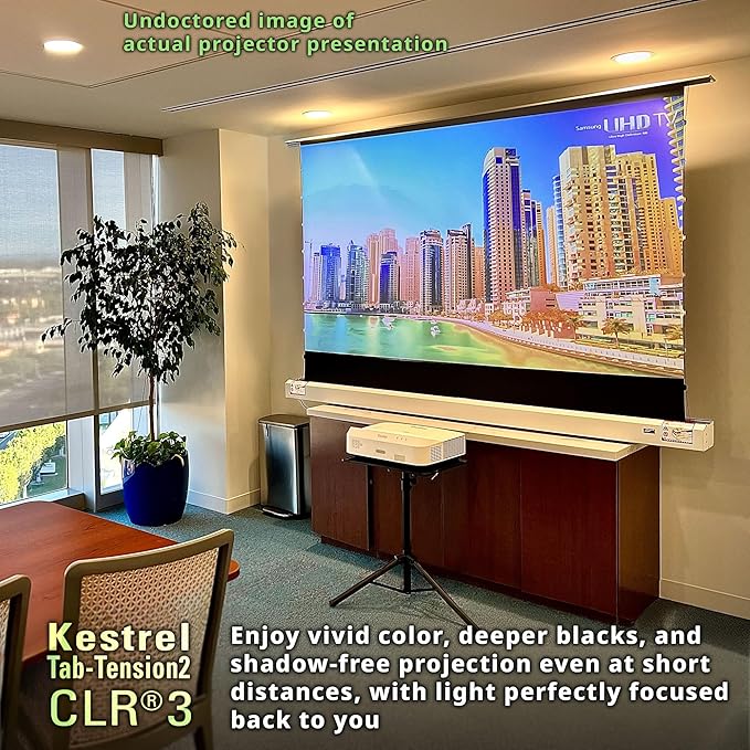 Elite Screens Kestrel Tab-Tension 2 CLR3, Ultra-Short Throw Ceiling Ambient - Image 3